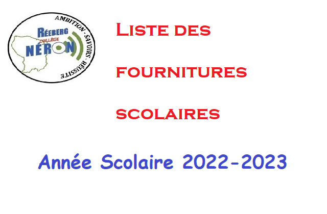 Fournitures scolaires 2022-2023
