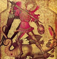 Réprésentation de l'archange Gabriel. Fresque XIIIe siècle (Moyen âge)